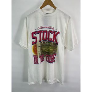 Vtg NWT 1999 Crable Sportswear Cleveland Indians Stock In The Tribe Sz L Shirt